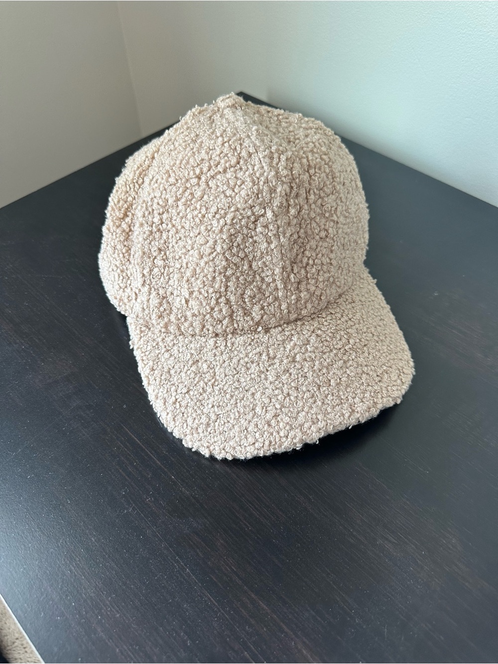 Cozy Sherpa Baseball Cap in Beige